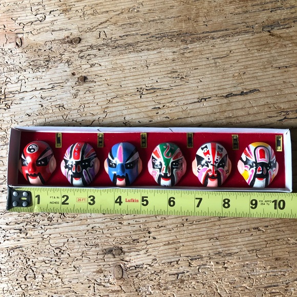 NEW Set of 6 Chinese Peking Opera Painted Ceramic Face Masks Collectible Decor - Picture 15 of 15